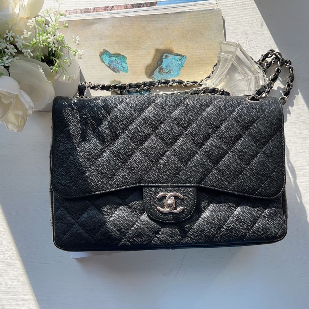 Chanel Caviar Classic Jumbo Double Flap Bag